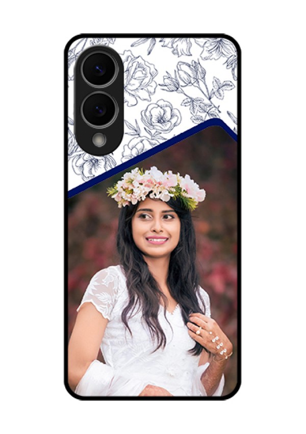 Samsung Galaxy S25 Edge 5G Custom Glass Phone Case - Classy Floral Design