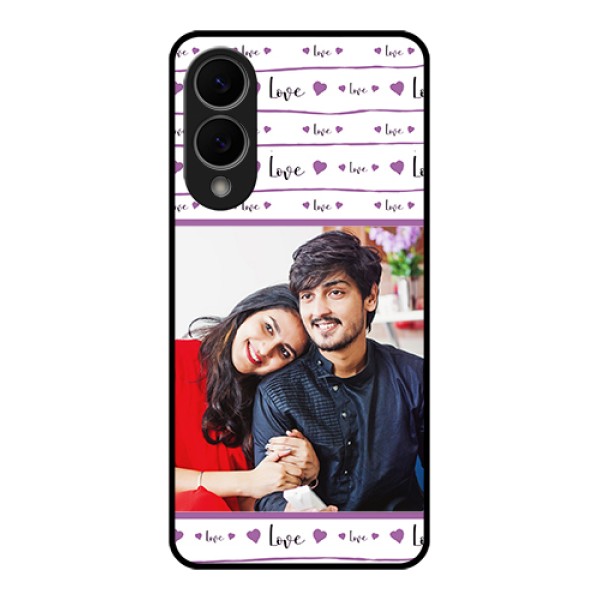 Samsung Galaxy S25 Edge 5G Custom Glass Phone Case - Couples Heart Design Samsung Galaxy S25 Edge 5G Custom Glass Phone Case - Couples Heart Design