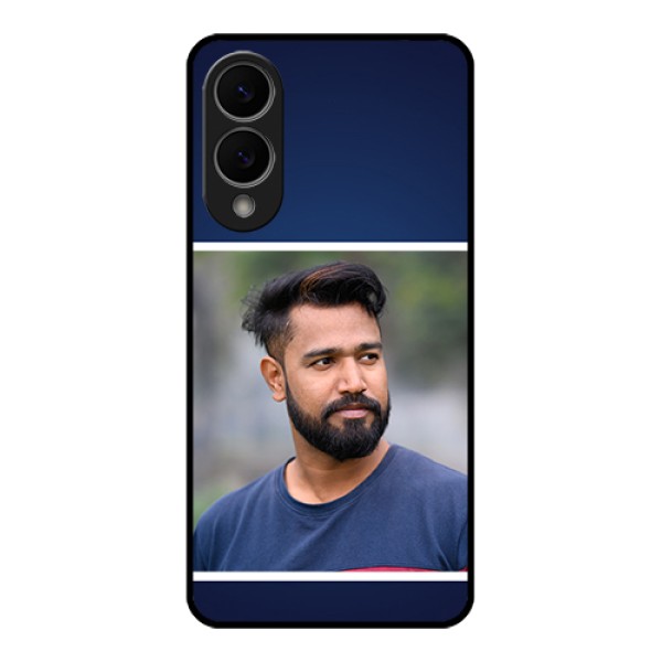 Samsung Galaxy S25 Edge 5G Custom Glass Phone Case - Simple Royal Blue Design Samsung Galaxy S25 Edge 5G Custom Glass Phone Case - Simple Royal Blue Design