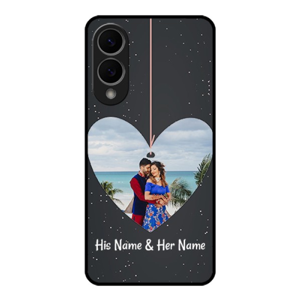 Samsung Galaxy S25 Edge 5G Custom Glass Phone Case - Hanging Heart Design Samsung Galaxy S25 Edge 5G Custom Glass Phone Case - Hanging Heart Design