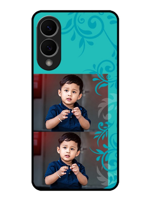 Custom Samsung Galaxy S25 Edge 5G Custom Glass Phone Case - With Photo And Green Floral Design