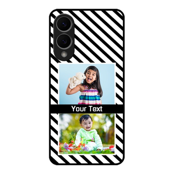 Samsung Galaxy S25 Edge 5G Custom Glass Phone Case - Black And White Stripes Design Samsung Galaxy S25 Edge 5G Custom Glass Phone Case - Black And White Stripes Design
