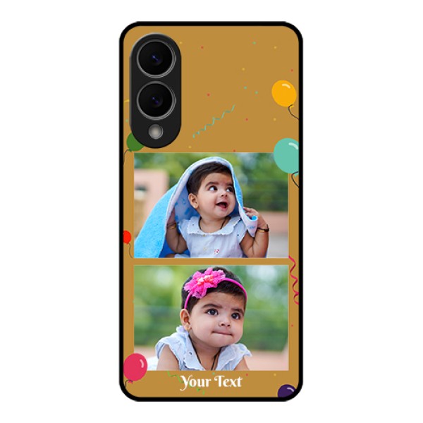 Samsung Galaxy S25 Edge 5G Custom Glass Phone Case - Image Holder With Birthday Celebrations Design Samsung Galaxy S25 Edge 5G Custom Glass Phone Case - Image Holder With Birthday Celebrations Design