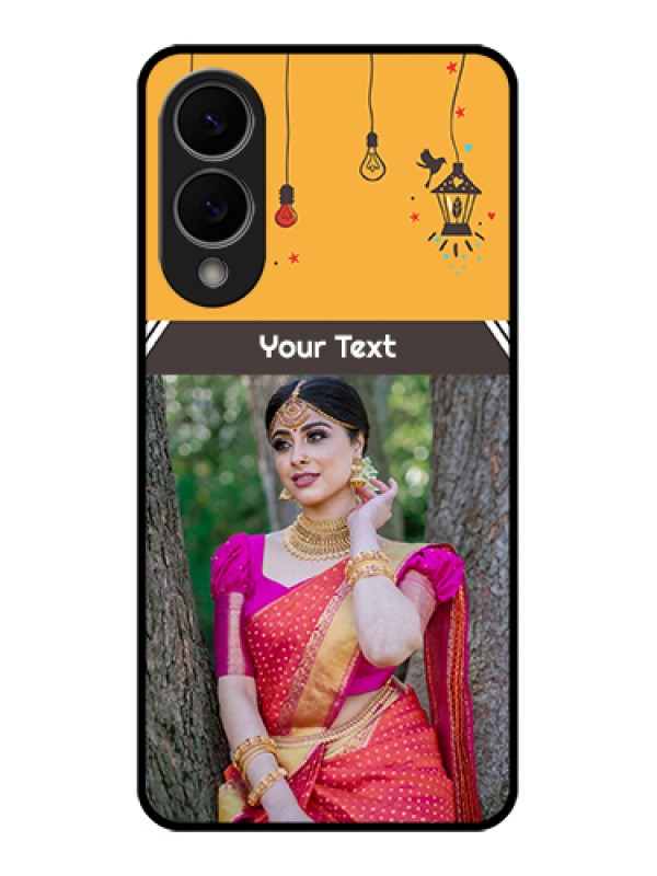 Custom Samsung Galaxy S25 Edge 5G Custom Glass Phone Case - With Family Picture And Icons