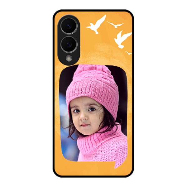 Samsung Galaxy S25 Edge 5G Custom Glass Phone Case - Water Color Design With Bird Icons Samsung Galaxy S25 Edge 5G Custom Glass Phone Case - Water Color Design With Bird Icons