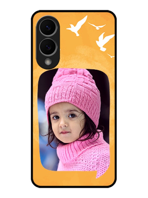 Custom Samsung Galaxy S25 Edge 5G Custom Glass Phone Case - Water Color Design With Bird Icons