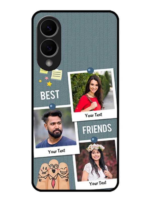 Custom Samsung Galaxy S25 Edge 5G Custom Glass Phone Case - Sticky Frames And Friendship Design