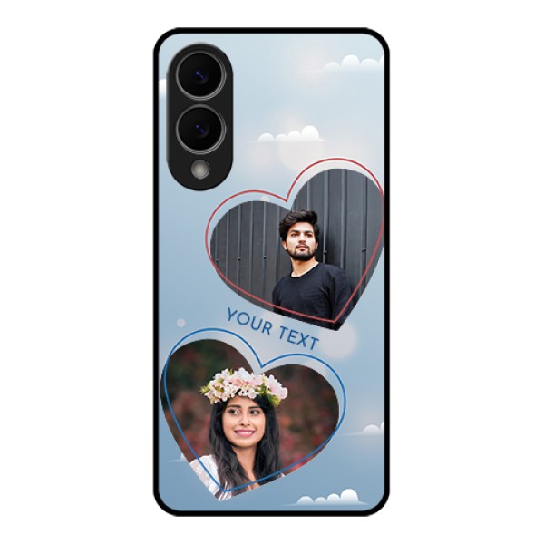 Samsung Galaxy S25 Edge 5G Custom Glass Phone Case - Blue Color Couple Design Samsung Galaxy S25 Edge 5G Custom Glass Phone Case - Blue Color Couple Design