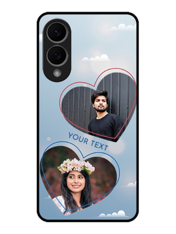 Custom Samsung Galaxy S25 Edge 5G Custom Glass Phone Case - Blue Color Couple Design