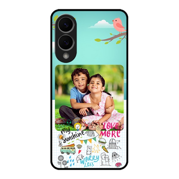 Samsung Galaxy S25 Edge 5G Custom Glass Phone Case - Doodle Love Design