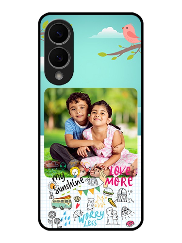 Custom Samsung Galaxy S25 Edge 5G Custom Glass Phone Case - Doodle Love Design