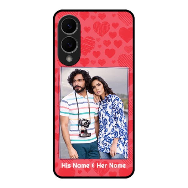 Samsung Galaxy S25 Edge 5G Custom Glass Phone Case - With Red Heart Symbols Design Samsung Galaxy S25 Edge 5G Custom Glass Phone Case - With Red Heart Symbols Design