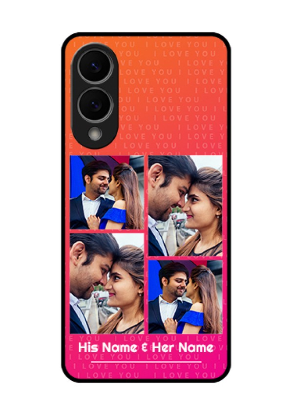 Samsung Galaxy S25 Edge 5G Custom Glass Phone Case - I Love You Pink Design