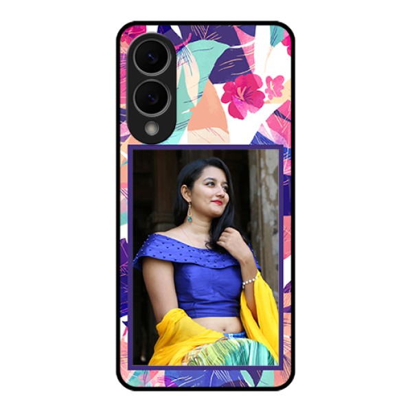 Samsung Galaxy S25 Edge 5G Custom Glass Phone Case - Abstract Floral Design