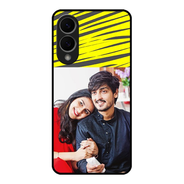 Samsung Galaxy S25 Edge 5G Custom Glass Phone Case - Yellow Abstract Design