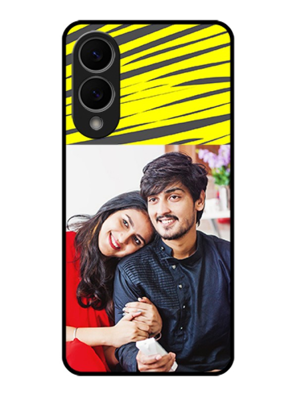 Custom Samsung Galaxy S25 Edge 5G Custom Glass Phone Case - Yellow Abstract Design