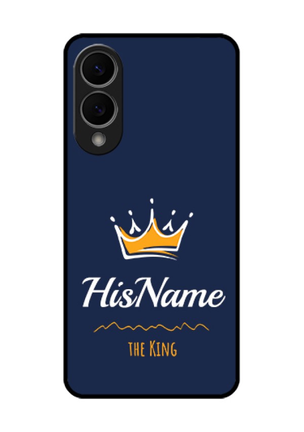 Samsung Galaxy S25 Edge 5G Custom Glass Phone Case - King With Name Design