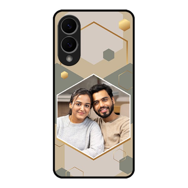 Samsung Galaxy S25 Edge 5G Custom Glass Phone Case - Stylish Hexagon Pattern Design Samsung Galaxy S25 Edge 5G Custom Glass Phone Case - Stylish Hexagon Pattern Design