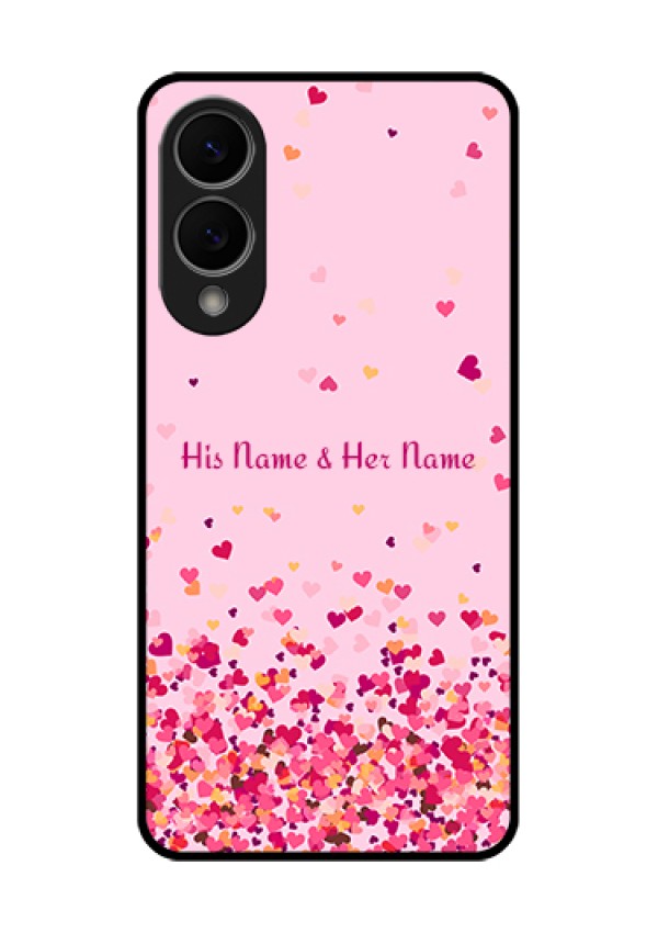 Samsung Galaxy S25 Edge 5G Custom Glass Phone Case - Floating Hearts Design