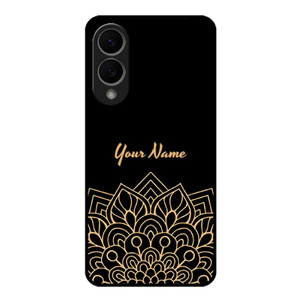 Samsung Galaxy S25 Edge 5G Custom Glass Phone Case - Golden Mandala Design