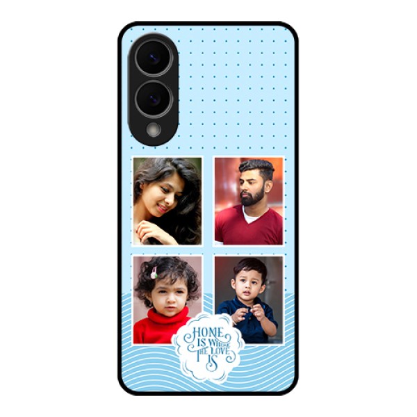 Samsung Galaxy S25 Edge 5G Custom Glass Phone Case - Cute Love Quote With 4 Pic Upload Design Samsung Galaxy S25 Edge 5G Custom Glass Phone Case - Cute Love Quote With 4 Pic Upload Design