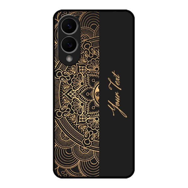 Samsung Galaxy S25 Edge 5G Custom Glass Phone Case - Mandala Art With Custom Text Design