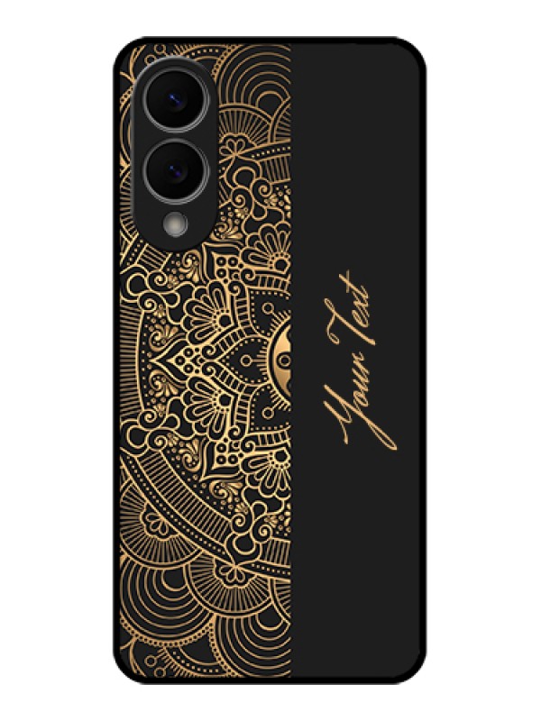 Custom Samsung Galaxy S25 Edge 5G Custom Glass Phone Case - Mandala Art With Custom Text Design