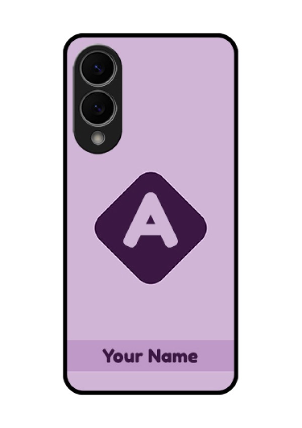 Samsung Galaxy S25 Edge 5G Custom Glass Phone Case - Custom Letter In Curved Badge Design