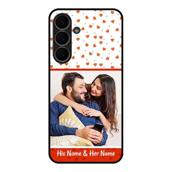 Samsung Galaxy S25 FE 5G Custom Glass Phone Case - Orange Love Symbol Design Samsung Galaxy S25 FE 5G Custom Glass Phone Case - Orange Love Symbol Design