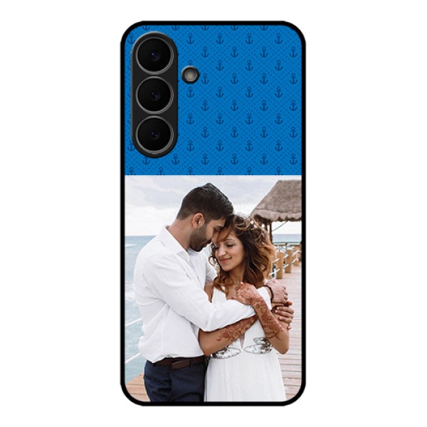 Samsung Galaxy S25 FE 5G Custom Glass Phone Case - Blue Anchors Design Samsung Galaxy S25 FE 5G Custom Glass Phone Case - Blue Anchors Design