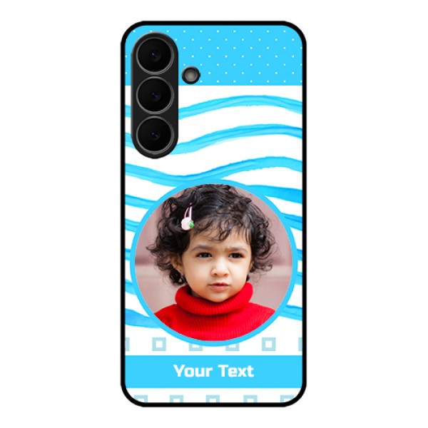 Samsung Galaxy S25 FE 5G Custom Glass Phone Case - Simple Blue Case Design Samsung Galaxy S25 FE 5G Custom Glass Phone Case - Simple Blue Case Design
