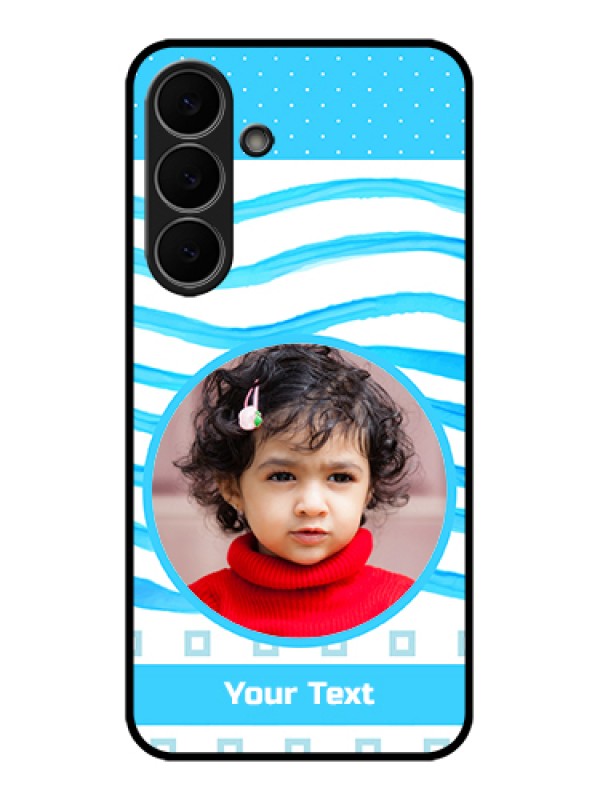 Custom Samsung Galaxy S25 FE 5G Custom Glass Phone Case - Simple Blue Case Design