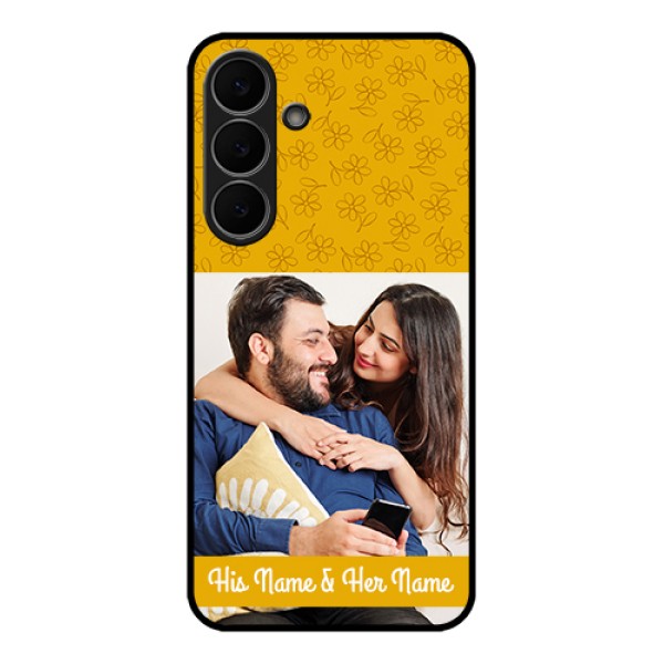 Samsung Galaxy S25 FE 5G Custom Glass Phone Case - Yellow Floral Design Samsung Galaxy S25 FE 5G Custom Glass Phone Case - Yellow Floral Design