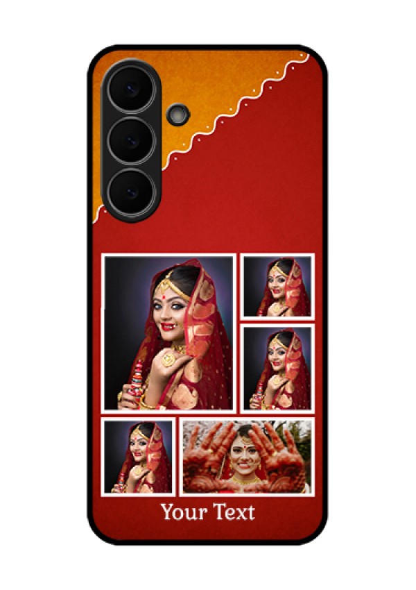 Samsung Galaxy S25 FE 5G Custom Glass Phone Case - Wedding Pic Upload Design