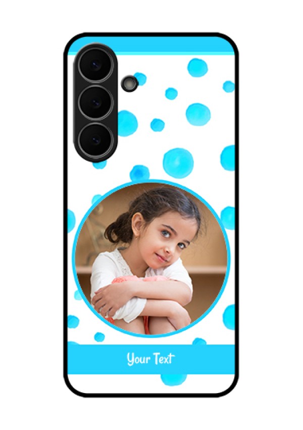 Samsung Galaxy S25 FE 5G Custom Glass Phone Case - Blue Bubbles Pattern Design