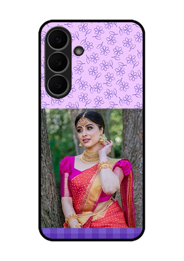 Samsung Galaxy S25 FE 5G Custom Glass Phone Case - Purple Floral Design