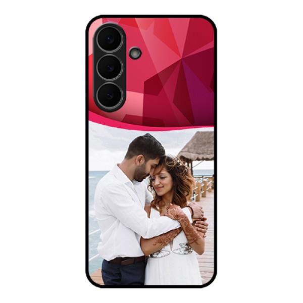 Samsung Galaxy S25 FE 5G Custom Glass Phone Case - Red Abstract Design