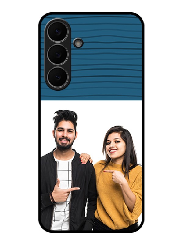 Custom Samsung Galaxy S25 FE 5G Custom Glass Phone Case - Blue Pattern Cover Design