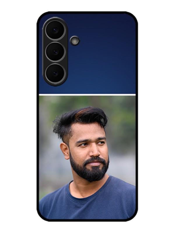 Custom Samsung Galaxy S25 FE 5G Custom Glass Phone Case - Simple Royal Blue Design