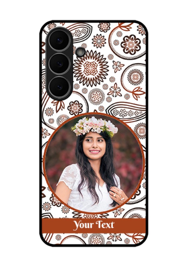 Samsung Galaxy S25 FE 5G Custom Glass Phone Case - Abstract Flower Design