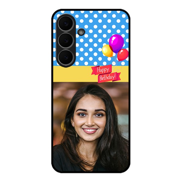 Samsung Galaxy S25 FE 5G Custom Glass Phone Case - Happy Birthday Design Samsung Galaxy S25 FE 5G Custom Glass Phone Case - Happy Birthday Design