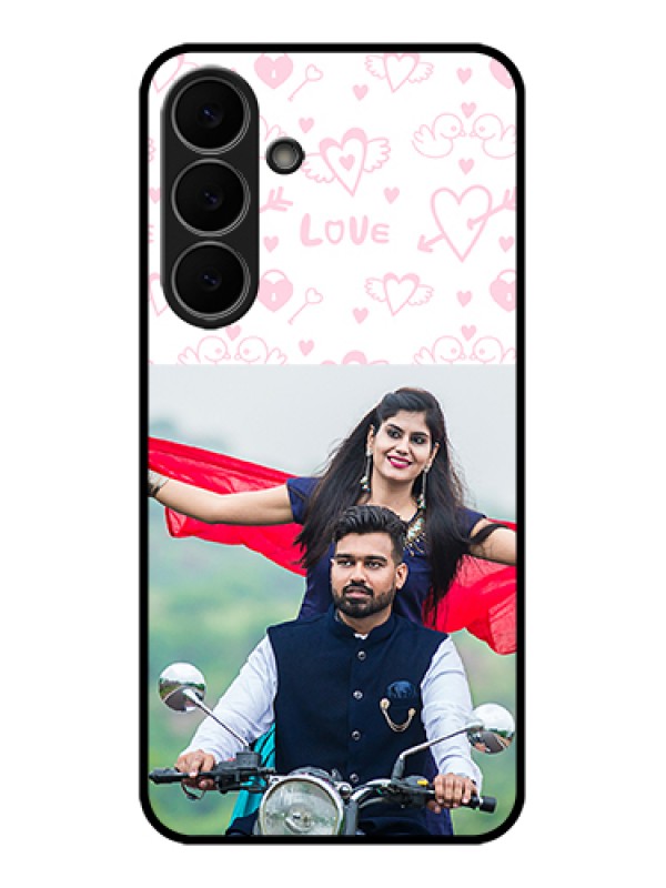 Custom Samsung Galaxy S25 FE 5G Custom Glass Phone Case - Pink Flying Heart Design