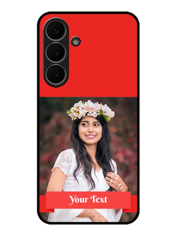 Custom Samsung Galaxy S25 FE 5G Custom Glass Phone Case - Simple Red Color Design