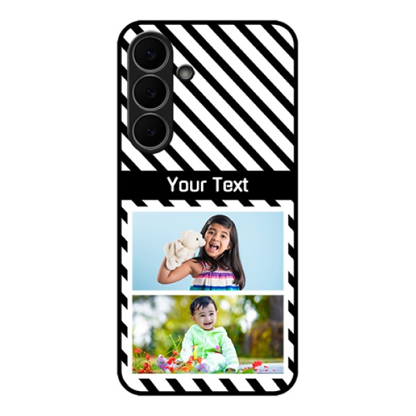 Samsung Galaxy S25 FE 5G Custom Glass Phone Case - Black And White Stripes Design Samsung Galaxy S25 FE 5G Custom Glass Phone Case - Black And White Stripes Design