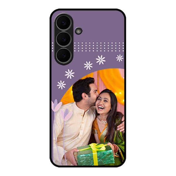 Samsung Galaxy S25 FE 5G Custom Glass Phone Case - Lavender Flowers Design Samsung Galaxy S25 FE 5G Custom Glass Phone Case - Lavender Flowers Design
