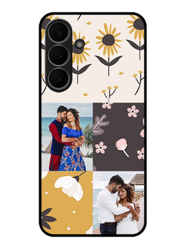Custom Samsung Galaxy S25 FE 5G Custom Glass Phone Case - 3 Images With Floral Design