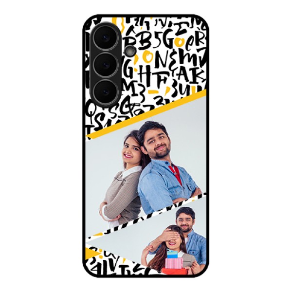 Samsung Galaxy S25 FE 5G Custom Glass Phone Case - Letters Pattern Design Samsung Galaxy S25 FE 5G Custom Glass Phone Case - Letters Pattern Design