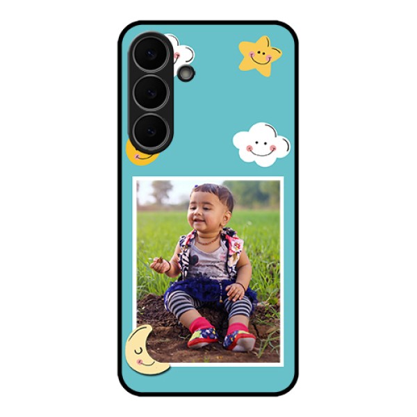 Samsung Galaxy S25 FE 5G Custom Glass Phone Case - Smiley Kids Stars Design Samsung Galaxy S25 FE 5G Custom Glass Phone Case - Smiley Kids Stars Design