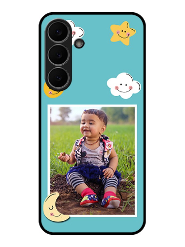 Custom Samsung Galaxy S25 FE 5G Custom Glass Phone Case - Smiley Kids Stars Design