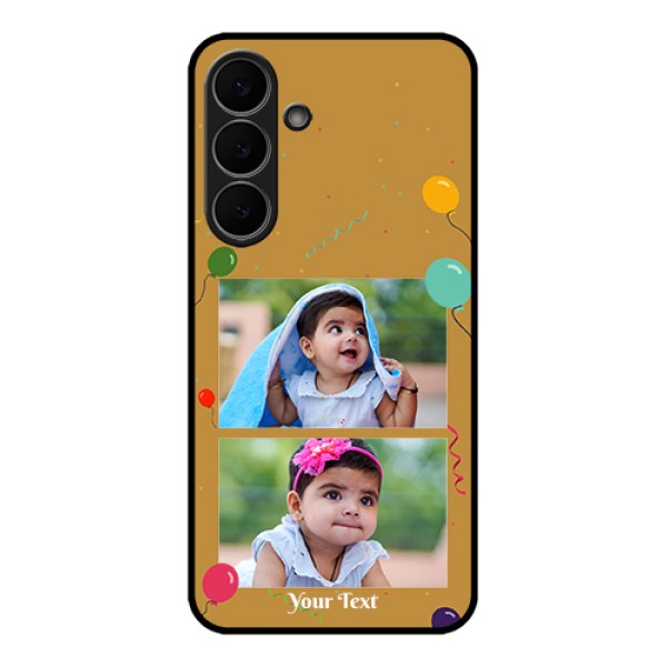 Samsung Galaxy S25 FE 5G Custom Glass Phone Case - Image Holder With Birthday Celebrations Design Samsung Galaxy S25 FE 5G Custom Glass Phone Case - Image Holder With Birthday Celebrations Design